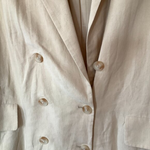 Free People oversized Olivia jacket blazer double-breasted cream large *no belt* - Picture 4 of 11